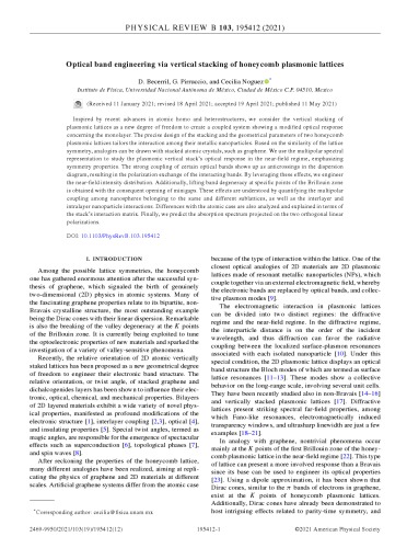 Optical band engineering via vertical stacking of honeycomb plasmonic lattices