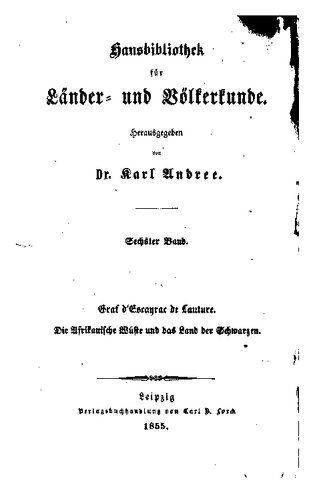 Die Afrikanische Wüste und das Land der Schwarzen am obern Nil