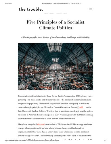 Five Principles of a Socialist Climate Politics