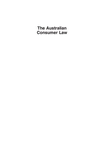 The Australian consumer law