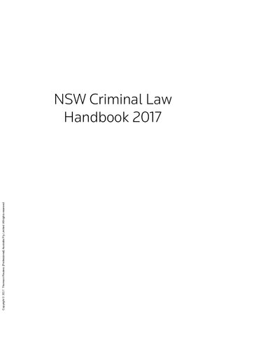 New South Wales criminal law handbook 2017