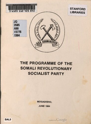 The programme of the Somali Revolutionary Socialist Party