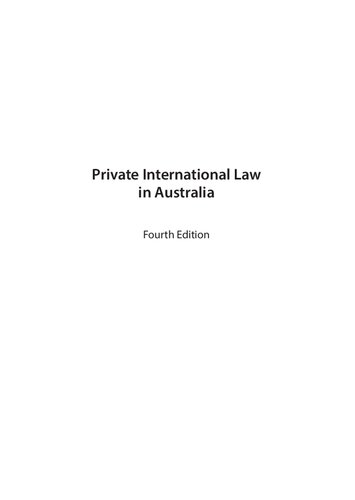 Private international law in Australia