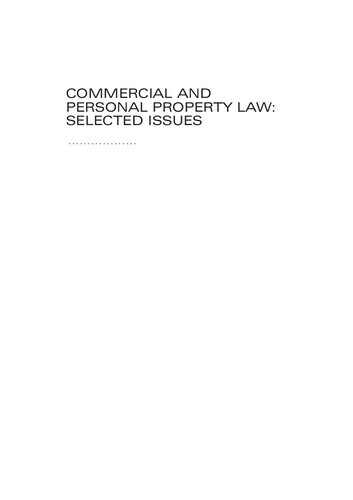 Commercial and personal property law : selected issues