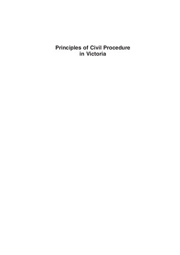 Principles of Civil Procedure in Victoria.