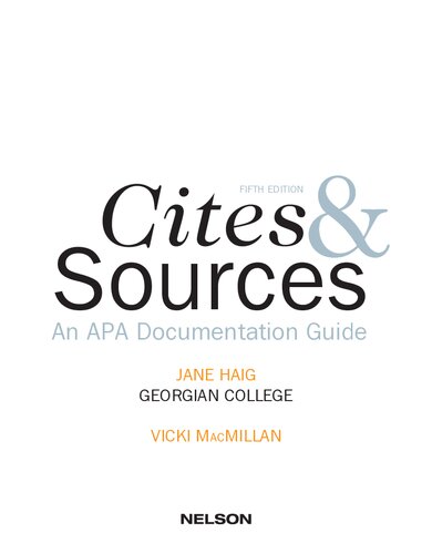 Cites & sources : an APA documentation guide