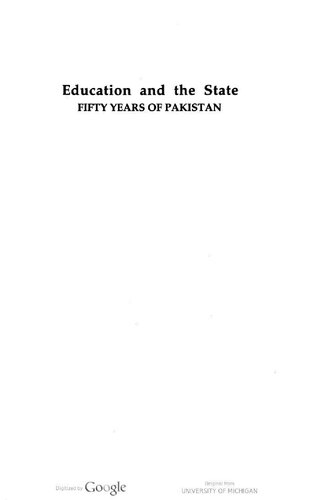 Education and the State: Fifty Years of Pakistan (Jubilee Series)