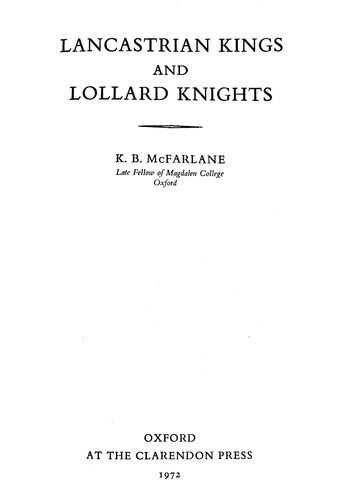 Lancastrian Kings and Lollard Knights