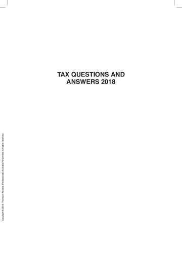 Tax Questions & Answers 2018.