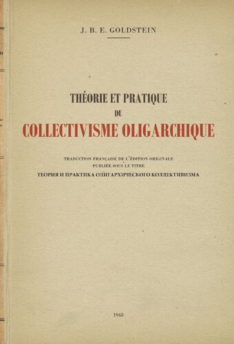 Théorie et pratique du collectivisme oligarchique