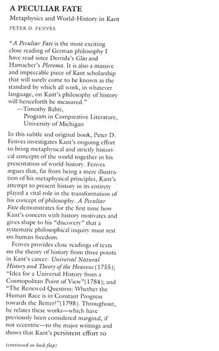 A Peculiar Fate: Metaphysics and World-History in Kant