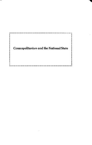 Cosmopolitanism and the National State (Princeton Legacy Library)