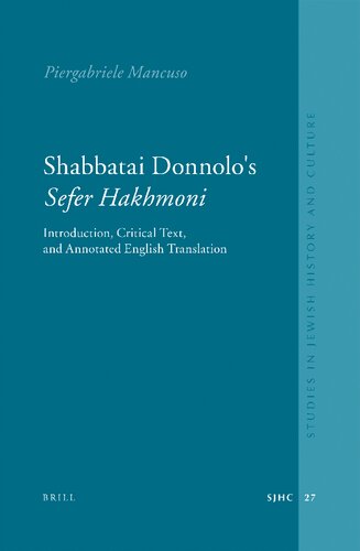 Sefer Hakhmoni. Introduzione, testo critico e traduzione italiana annotata e commentata