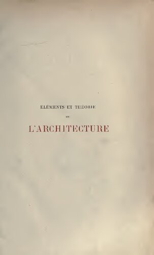 Éléments et théorie de l'architecture