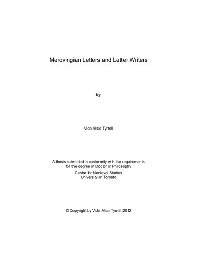 Merovingian Letters and Letter Writers