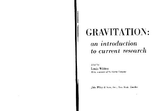 Gravitation: an introduction to current research