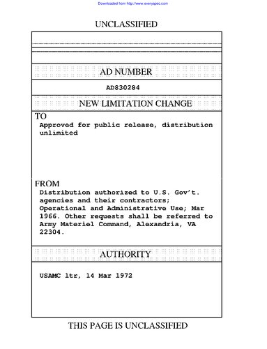 Engineering Design Handbook - Ammunition Series Section 5, Inspection Aspects of Artillery Ammunition Design