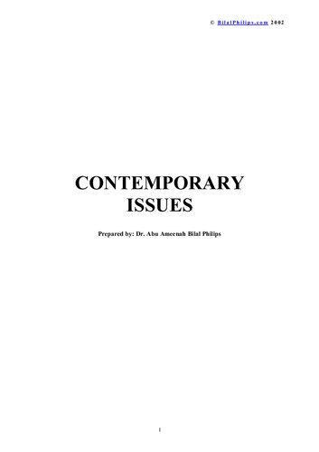 Contemporary Issues