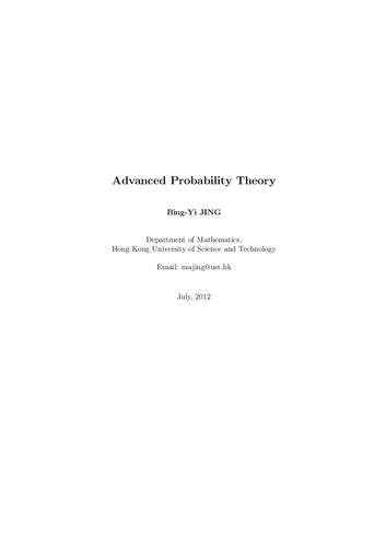 Advanced Probability Theory 高等概率论