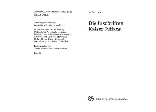 Die Inschriften Kaiser Julians