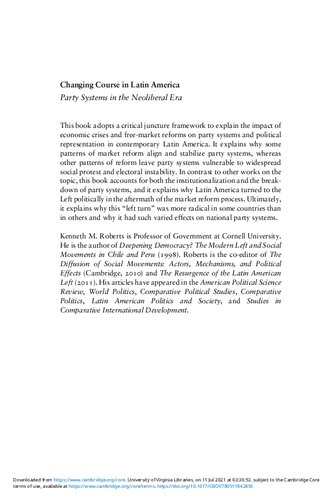 Changing course in Latin America : party systems in the neoliberal era