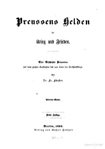 Neuere und neueste preußische Geschichte (seit dem Tode Friedrichs II. bis auf unsere Tage)