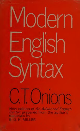 Modern English syntax  C.T. Onions.