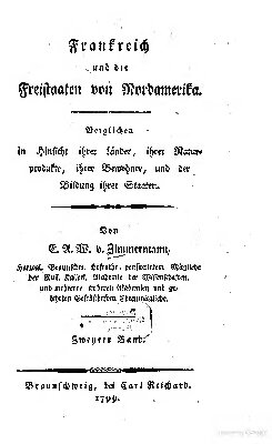 Frankreich und die Freistaaten von Nordamerika; verglichen in Hinsicht ihrer Länder, ihrer Naturprodukte, ihrer Bewohner und der Bildung ihrer Staaten