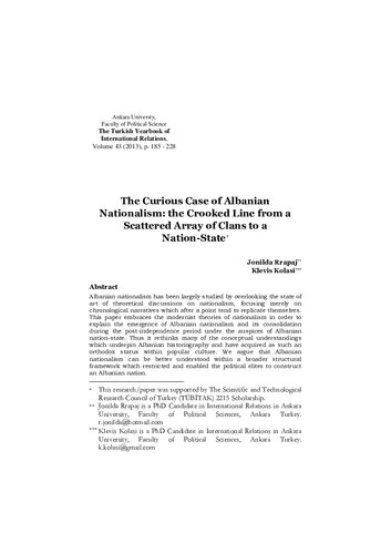 The Curious Case of Albanian Nationalism: the Crooked Line from a Scattered Array of Clans to a Nation-State