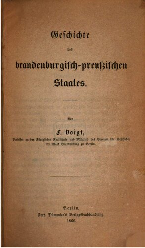 Geschichte des brandenburgisch-preussischen Staates