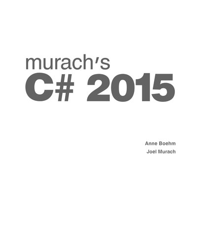 Murach's C# 2015