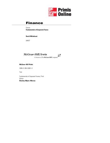 Fundamentals of Corporate Finance