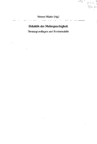 Didaktik der Mehrsprachigkeit. Theoriegrundlagen und Praxismodelle