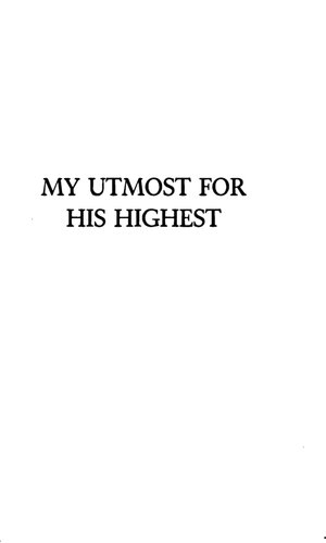 My Utmost for His Highest