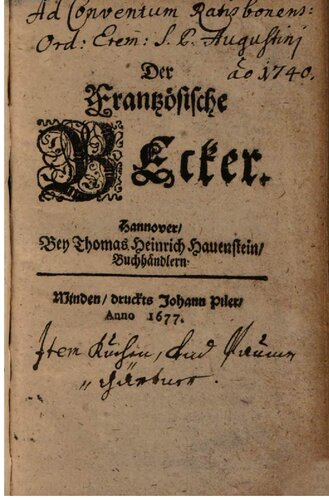 Der französische Becker [Bäcker]