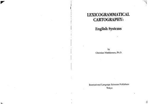 Lexicogrammatical cartography : English systems