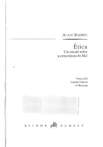 Ética: um ensaio sobre a consciência do Mal