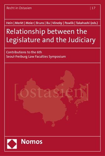 Relationship Between the Legislature and the Judiciary: Contributions to the 6th Seoul-Freiburg Law Faculties Symposium