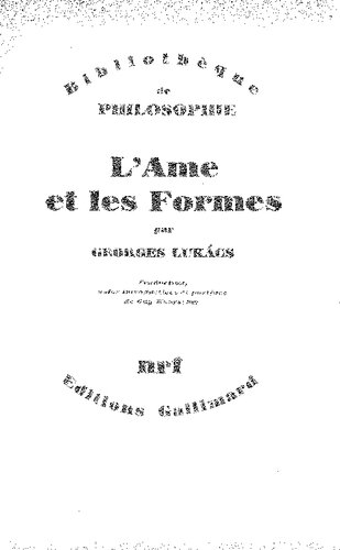 L'Âme et les formes (Bibliothèque de Philosophie) (French Edition)