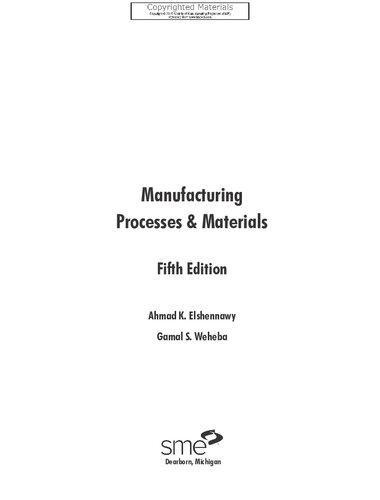 Manufacturing Processes and Materials