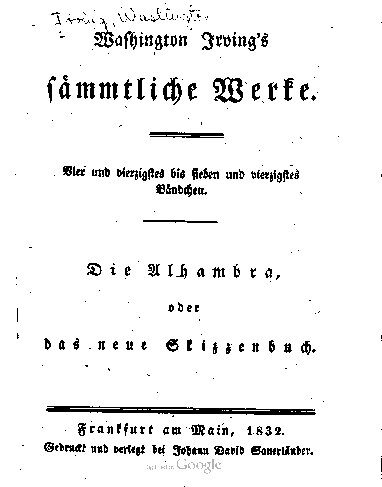 Die Alhambra, oder Das neue Skizzenbuch