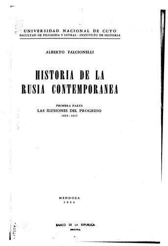 Historia de la Rusia contemporánea. Las ilusiones del progreso, 1825-1917