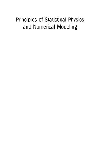 Principles of Statistical Physics and Numerical Modeling (IPH001)