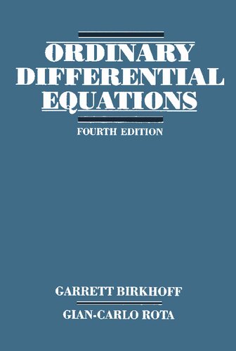 Ordinary differential equations