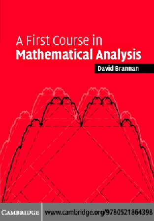 A First Course in Mathematical Analysis