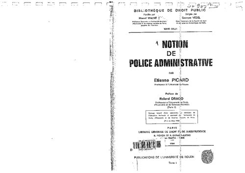 La notion de police administrative