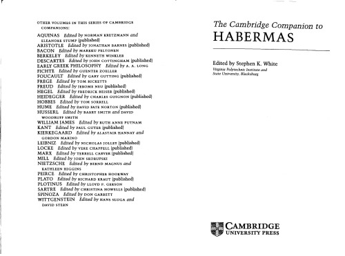 The Cambridge Companion to Habermas ()