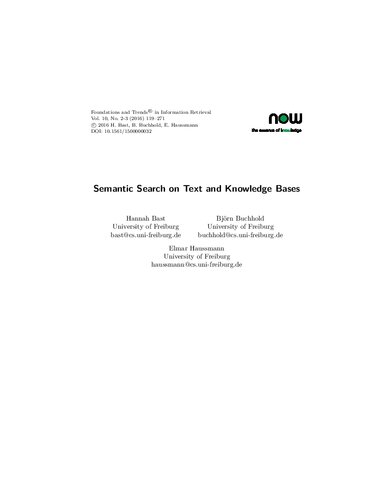 Semantic search on text and knowledge bases