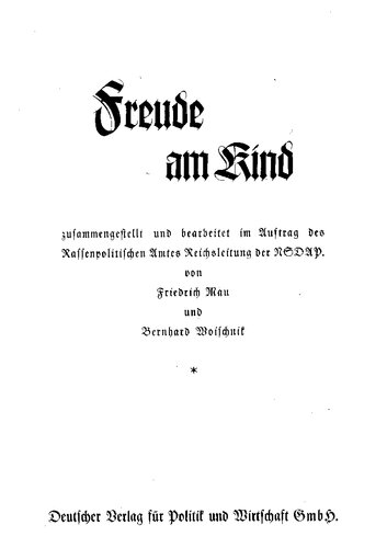 Freude am Kind (1938, 48 S., Scan, Fraktur).