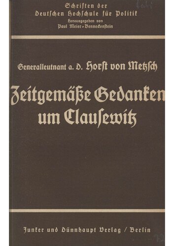 Zeitgemaesse Gedanken um Clausewitz (1937, 26 S., Scan, Fraktur)